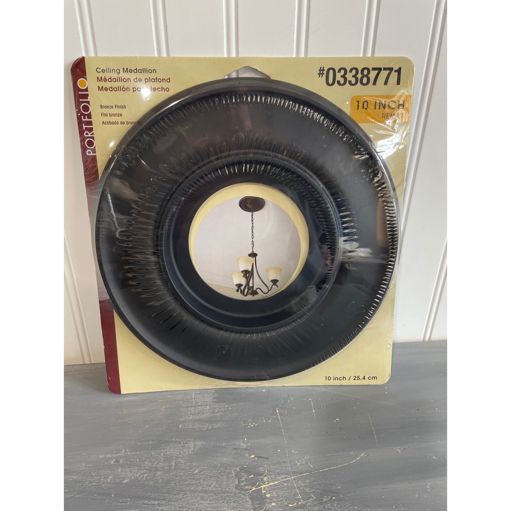 Portfolio 10 Inch Bronze Ceiling‎ Medallion Light Fixture Fan Trim 0338771 NEW
